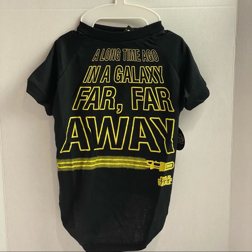Disney Star Wars Sz large dog shirt “In galaxy far far away”black and yellow tee